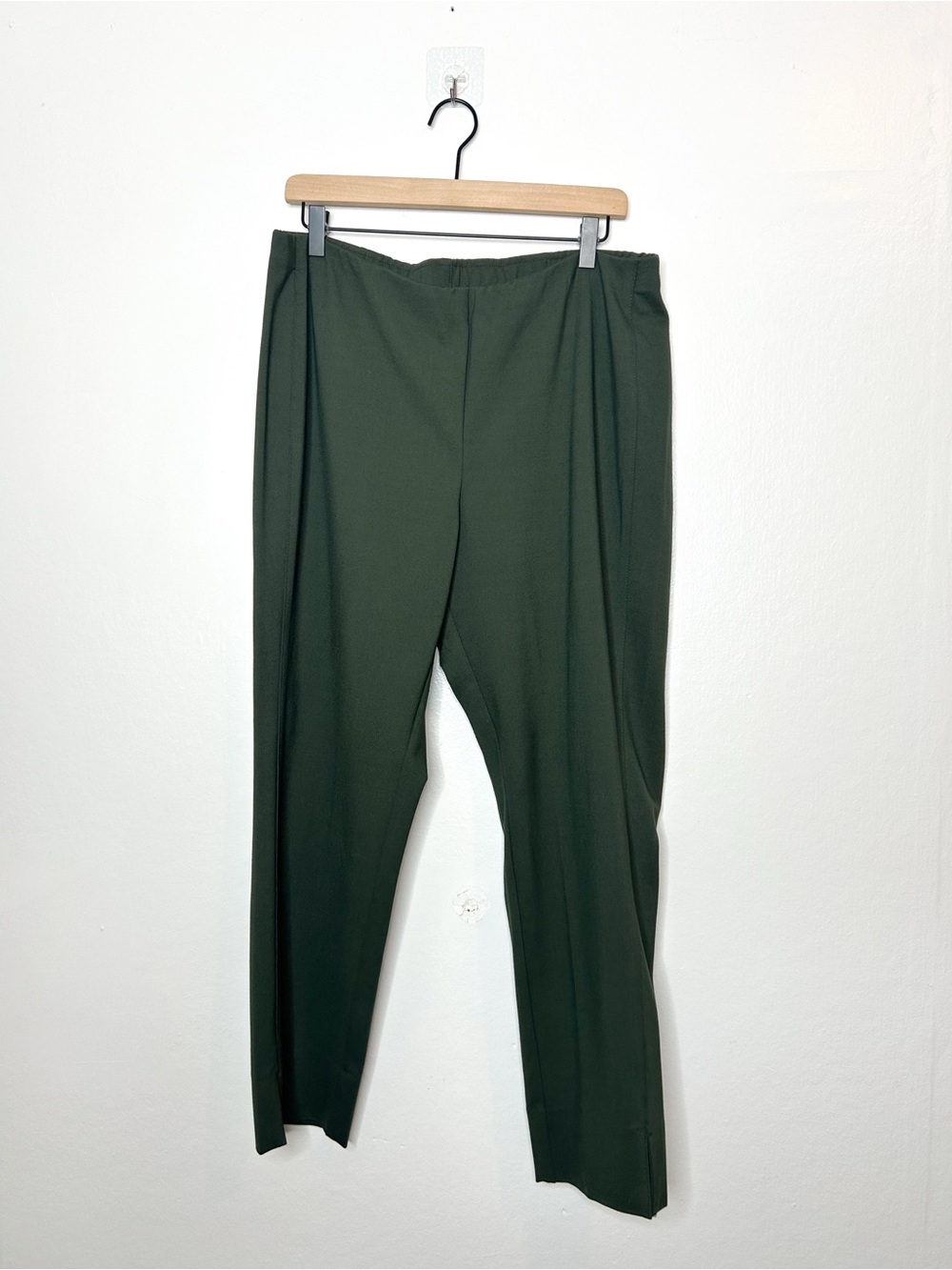 J. Jill Womens Ponte Slim Leg Neutral Green Straight Leg Knit Pants Petite L